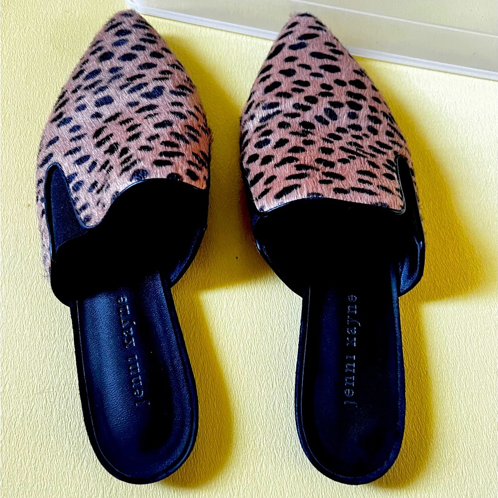 Jenni Kayne mules. Size 39. Cheetah Pony Hair.